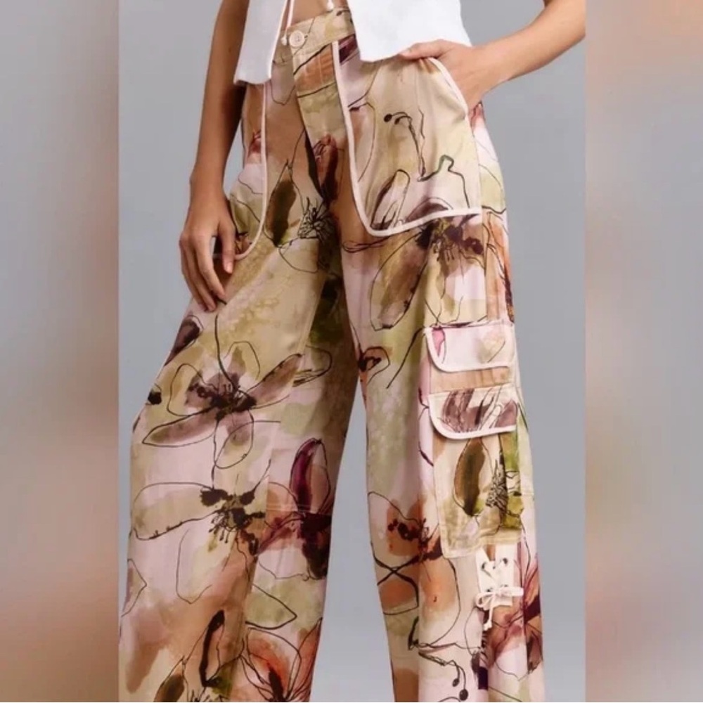 Anthropologie Palazzo Utility Pants - Picture 2 of 11
